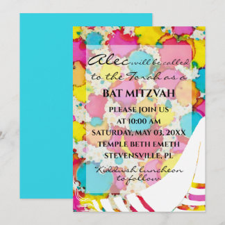 Convite para Tallit do Bar Mitzvah Confetti