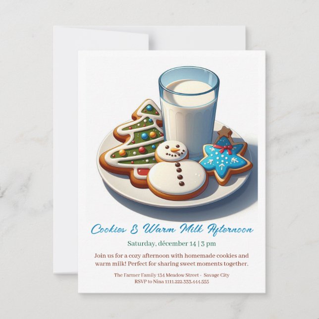 🥛🍪 Convite para "Tarde de Biscoitos e Leite Morn (Frente)