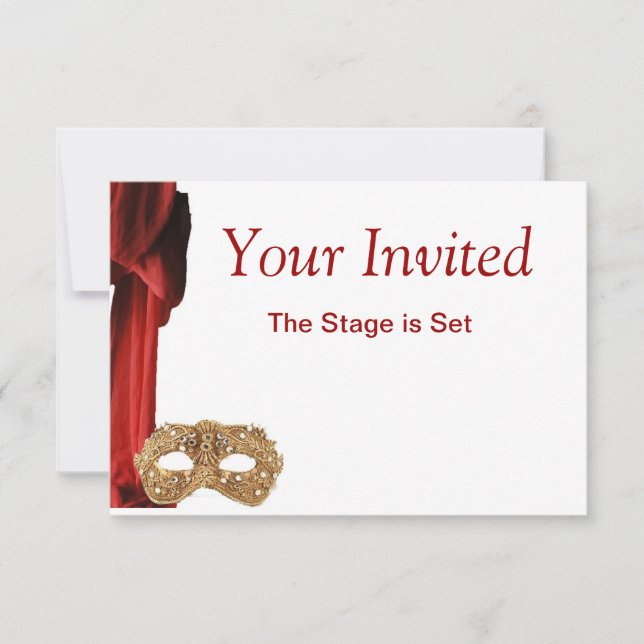 Convite para Teatro Rainha do Drama, Ópera, Peça,  (Frente)