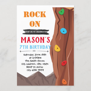 Convite para tema de aniversário de escalada