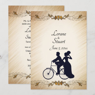 Convite Para Tema De Casamento De Bicicleta Rústi