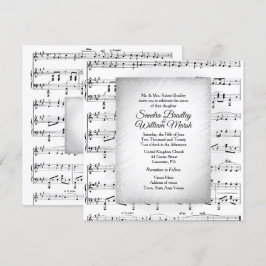 Convite para Tema de Casamento de Música em Folha