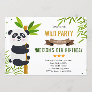 Convite para tema de festa de aniversário de Panda