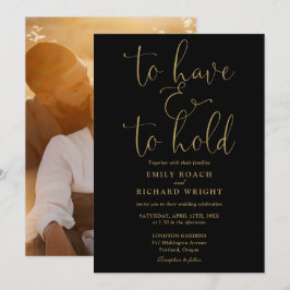 Convite Para Ter E Para Segurar Foto Casamento Preto e Dou