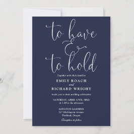 Convite Para Ter E Segurar Script Casamento Azul Marinho