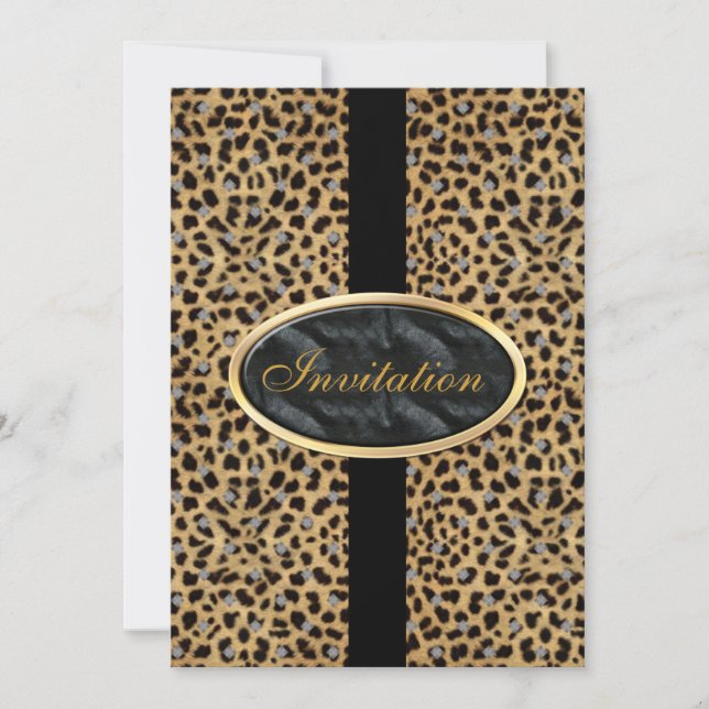 Convite para Todas as Ocasiaões Preto Dourado Anim (Frente)