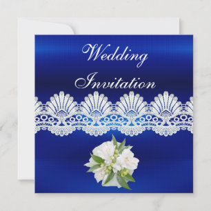Convite para Todas as Ocasiaões Renda Floral Azul