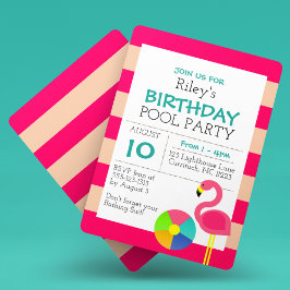 Convite para Todas as Ocasions do Flamingo Rosa