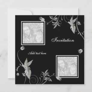 Convite para Todas as Oportunidades Preto Floral A