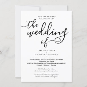 Convite para todos no mesmo casamento com RSVP e R