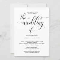 Convite para todos no mesmo casamento com RSVP e R