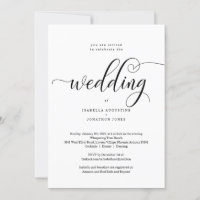 Convite para todos no mesmo casamento com RSVP e R