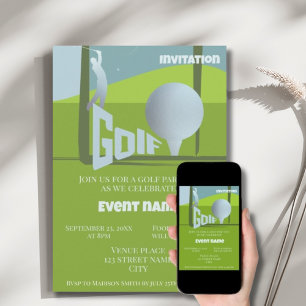 Convite para torneio de golfe par-tee