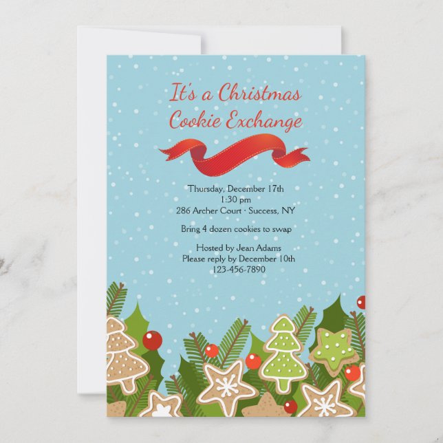 Convite para Troca de Biscoitos de Feriado (Frente)