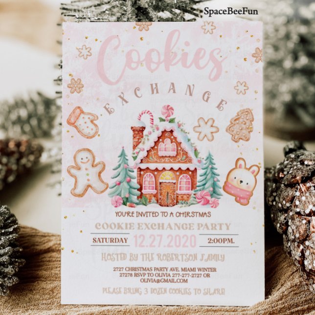 Convite para troca de biscoitos de Natal (Christmas cookie exchange invitation Holiday cookie exchange party Personalize Cookie swap Christmas)