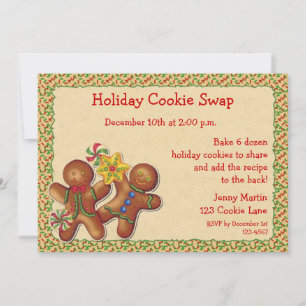 Convite para troca de bolachas de férias de pão 