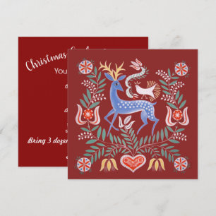 Convite para troca de cookies de arte popular hún