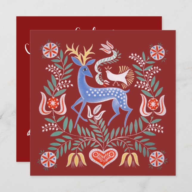 Convite para troca de cookies de arte popular húng (Frente/Verso)