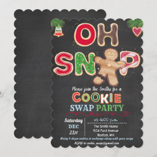 Convite para Troca de Cookies de Feriado