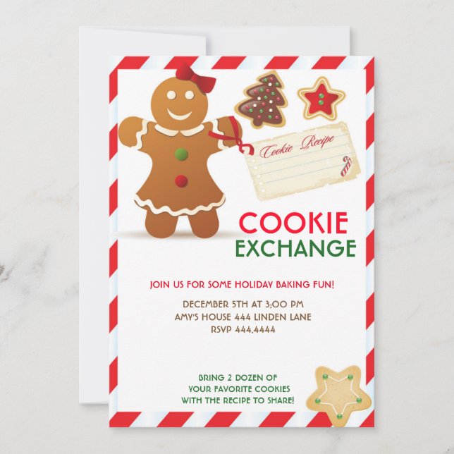 Convite para troca de cookies de Natal (Frente)