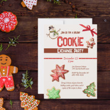 Convite para troca de cookies de Natal