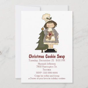 Convite para troca de cookies de Natal do Chef