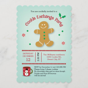 Convite para troca de cookies do Gingerbreadn Man