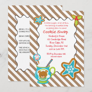 Convite para Troca de Cookies Hot Coco & Cookies