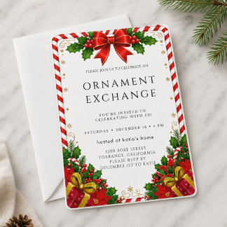 Convite para Troca de Enfeites de Natal no Estilo