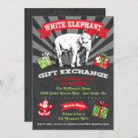 Convite para troca de presentes de elefante branco<br><div class="desc">Convites de festas de troca de presentes de Natal super divertidos com o velho Papai Noel e o Vintage Elephant clip art com gráficos e fontes de excelente em um fundo de quadro de quadro de contexto. Excelente para a festa de Natal do Elefante Branco e legal.</div>