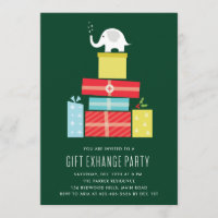 Convite para troca de presentes de elefante branco