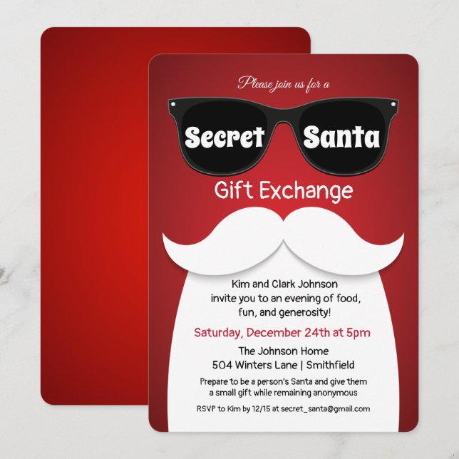 Convite para Troca de Presentes do Papai Noel Secr (Frente/Verso)
