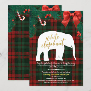 Convite para Troca de Presentes Elefante Branco