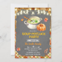 convite para troca de sopa de outono de outono