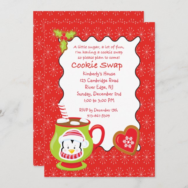 Convite para troca/troca de cookies/cookies hot Co (Frente/Verso)