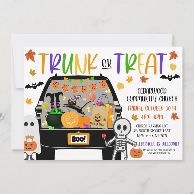 Convite para Trunk or Treat (Frente)