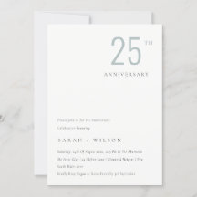 Convite para um aniversário mínimo de azul-usky a 