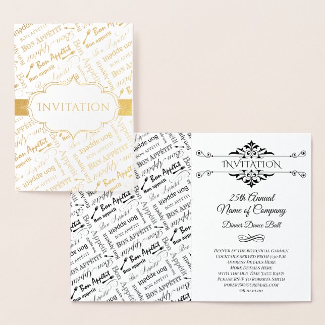 Convite para um Janto Partido Bon Appetit French (Exibição)