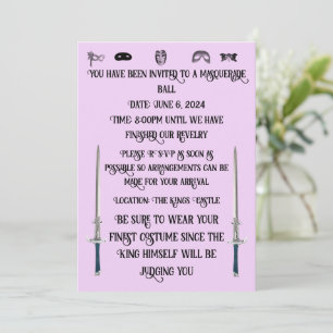 Convite para uma Bola de Mascarada
