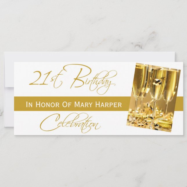 Convite para uma celebração de aniversário de 21 a (Frente)