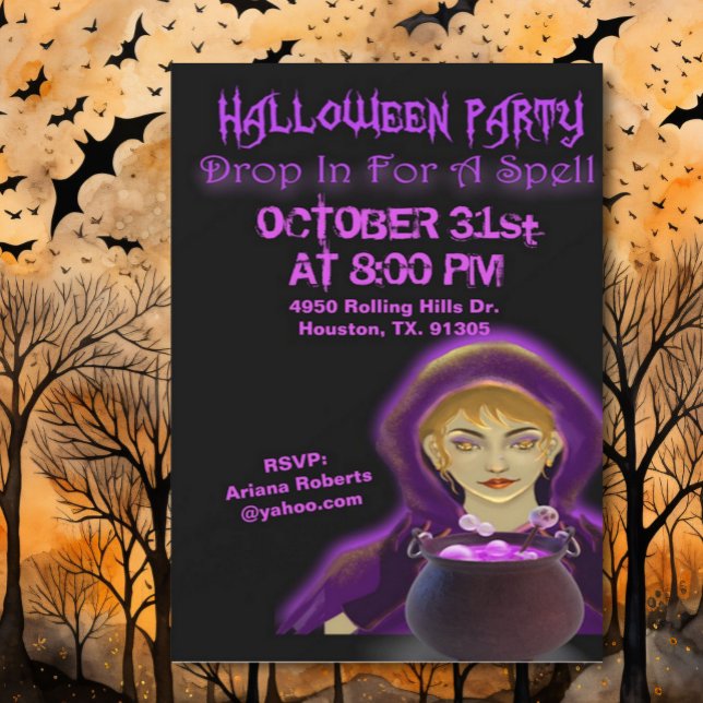 Convite Para Uma Festa De Halloween Espell (Criador carregado)