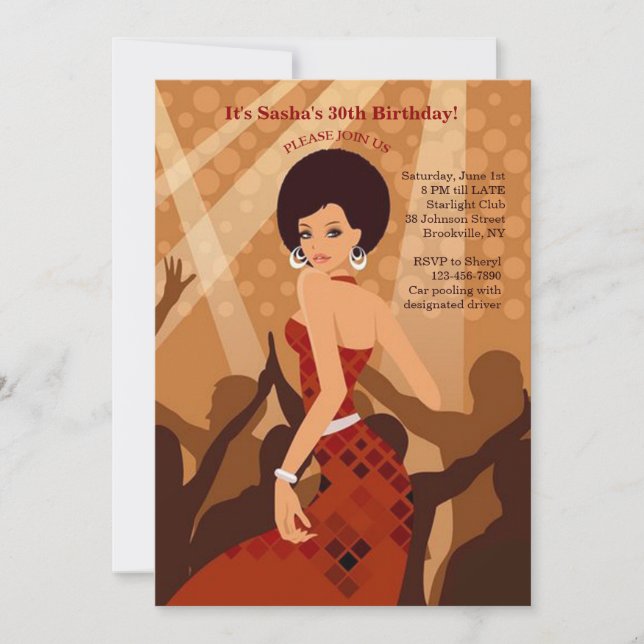 Convite para uma garota de partido (Afro-Americano (Frente)