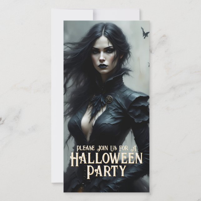 Convite para uma Noite de Halloween Gótico de Mist (Frente)