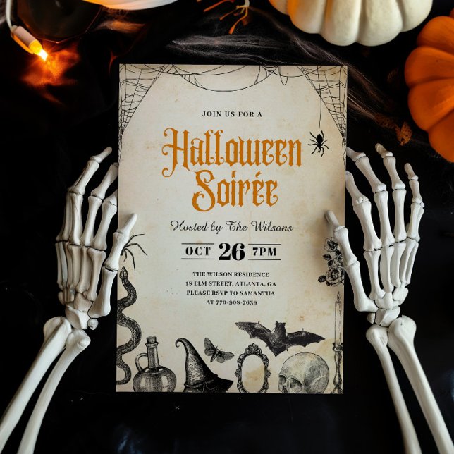 Convite para uma Soirée Rústica Vintage de Hallowe (Criador carregado)