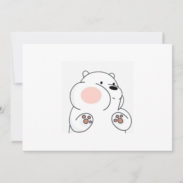 Convite para Urso Azul Adorável (Frente)