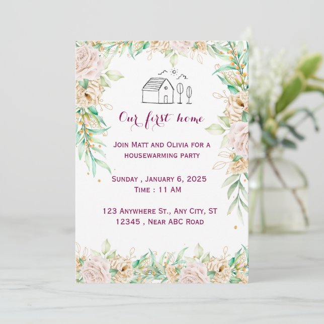 Convite para uso doméstico (Em pé/Frente)