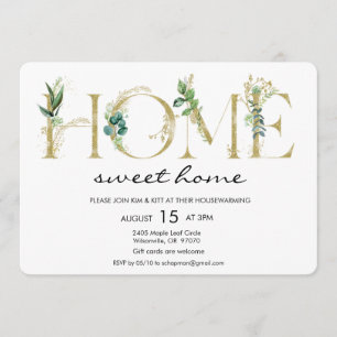 Convite Para Uso Doméstico De Alphabet Leaf Home