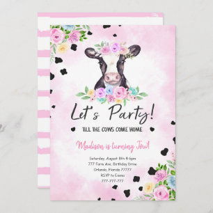 Convite para Vaca de segundo aniversário