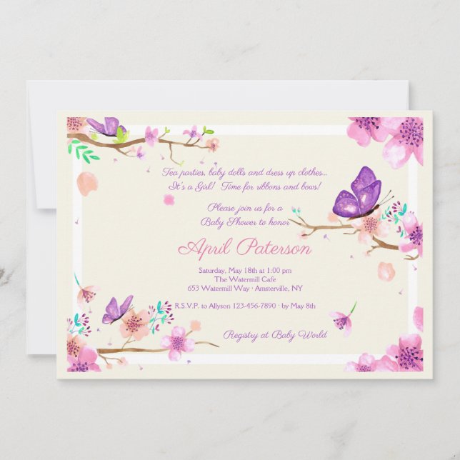 Convite para Vale de Borboleta (Frente)