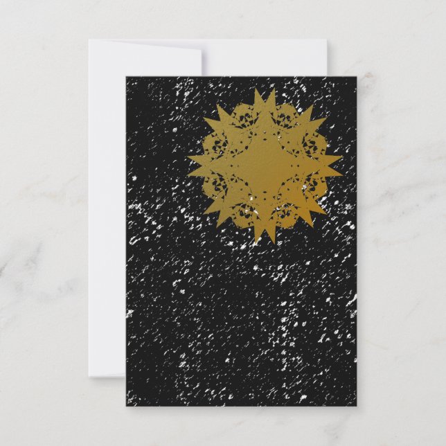 Convite para Vazio Starburst do Ouro Gritty Grunge (Frente)